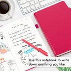 feela 12 Pack Notebooks Journals Bulk, Hardcover Notebook Classic Ruled Lined Journals with Pen Holder for Women Girls School Business Supplies, with 12 Black Pens, 120 GSM, 5.1”x8.3”, A5, Berry - Image 4