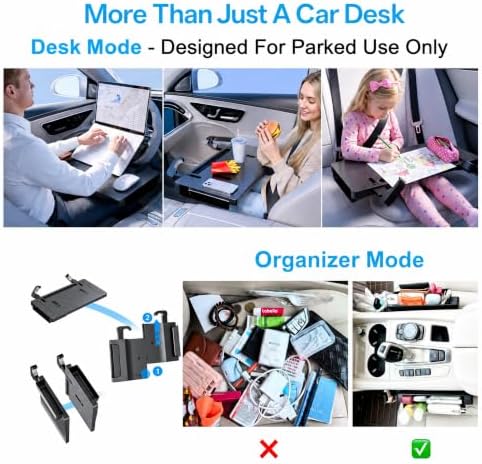 Steering Wheel Tray & Desk, Car Laptop Desk & Seat Gap Organizer - Image 2
