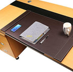 SumacLife Executive Modern Large Matte Coffee Brown Leather Laptop Mat Office Desk Pad 34" x 20" with Lifting Side Rails for Blotter Paper - Image 5