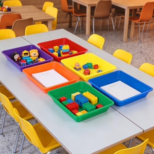 gisgfim 12 Pack Letter Size Stackable Paper Trays for Classroom, Rainbow - Image 5