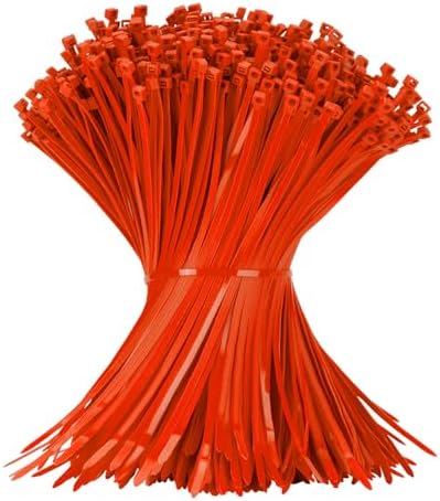 Armpow 12 Inch Zip Ties Red 1000 PCS, 50 Lbs- Heavy Duty Tensile Strength, Nylon PA66 UV Resistant Cable Ties for Indoor and Outdoor Use - Ideal for object bundling and fastening by HighQualityTies