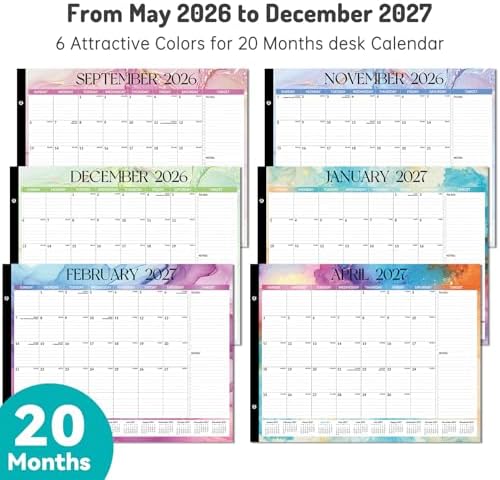 Forvencer Desk Calendar 2026-2027, 20 Months Calendar May 2026 to Dec 2027 - Image 2