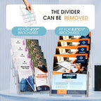MaxGear 4 Tier Brochure Holder, 8.5 x 11, Removable Divider, 2 Pack - Image 3