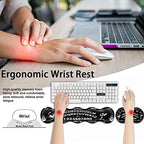 Gaming Mouse Pad & Keyboard Wrist Rest,Large Extended Mouse Pad 31.5X 11.8,Ergonomic Memory Foam Wrist Rest Support+Desk Mat Protector,for Office/Home Writing Pad,Ouija Board Pattern Black Mousepad - Image 4