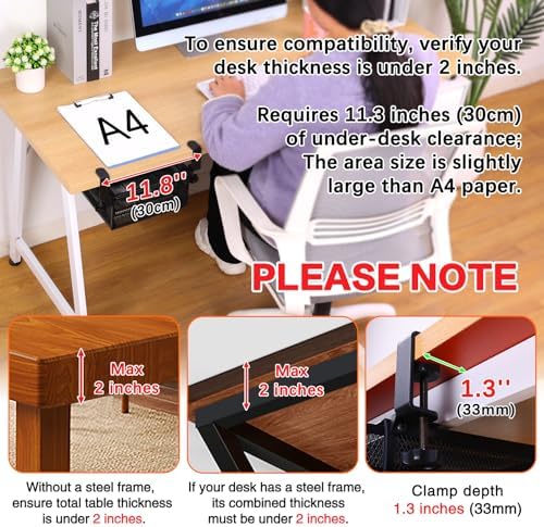 ROSYLINE Under Desk & Desktop Drawer Organizer, 2-Tier Big Capacity - Image 4