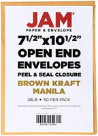 JAM PAPER 7 1/2 x 10 1/2 Open End Catalog Envelopes with Peel and Seal Closure - Brown Kraft Manila - 50/Pack (Pack of 4) - Image 6