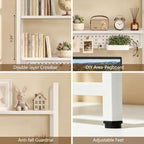 Brakki 2-Tier Desk Shelf, Desk Hutch Bookshelf with Pegboard and Hook Dorm - Image 4