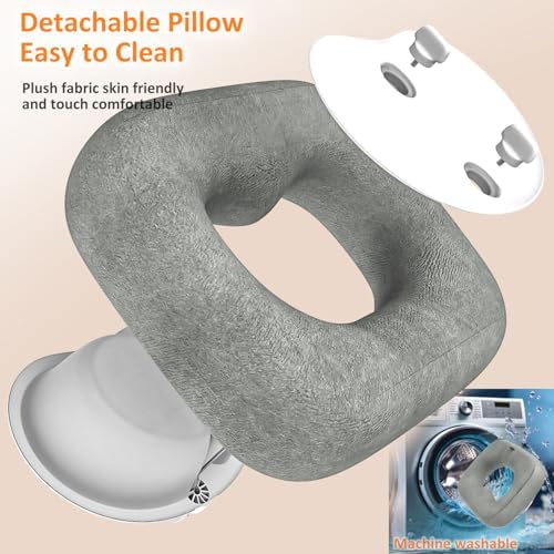 Pillow Tablet Holder Stand, 360°Adjustable Tablet Pillow Mount for Bed Lap Desk [Soft Skin-Friendly Fabric] fit for iPad, Galaxy Tab, Kindle, Fire, Phone, 4-13" (Detachable Washable, Gray) - Image 7