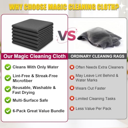 18PCS Magic Cleaning Cloth,Microfiber Magic Cloths for Home,Kitchen,Car - Image 6