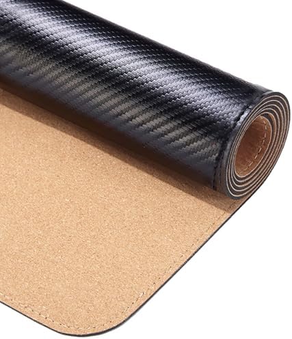Leather Desk Pad, Office Desk Mat Waterproof Black, Smooth Mouse Writing Surface, Maximum Protection Dual-Sided Pu Leather Blotter for Game/Home(Cork,90x45cm) by Unknown
