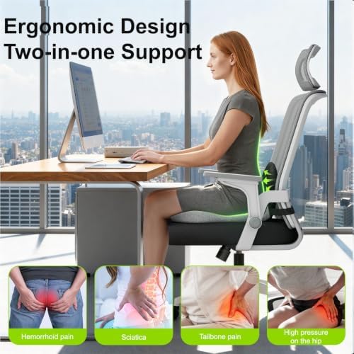 Office Chair Cushion, Ergonomic Seat Cushion with Lumbar Support - Image 2