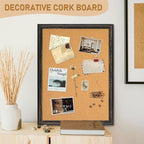 DOLLAR BOSS Cork Board, 30" X 20" Rustic Framed Bulletin Board, Black - Image 6