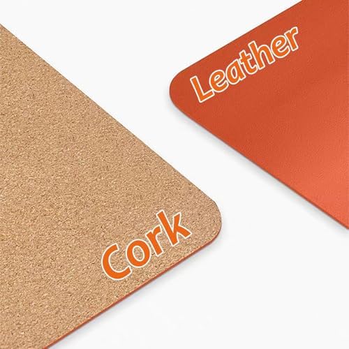 Leather Office Desk Mat Large Cork Computer Mouse Pad, Desk Protector Non-Slip Writing Pad for Office Home Decor(Brown,120x60cm) - Image 3