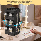Urban Deco 360° Rotating Pegboard Display Stand - 24 Hooks, Signage, Black - Image 5