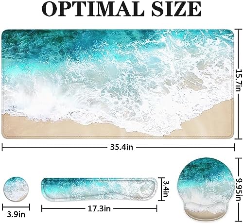 Large Desk Mat, Mouse Pad with Wrist Support, Keyboard Wrist Rest Set - Image 2