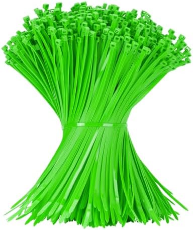 Armpow 12 Inch Zip Ties Green 1000 PCS, 50 Lbs- Heavy Duty Tensile Strength, Nylon PA66 UV Resistant Cable Ties for Indoor and Outdoor Use - Ideal for object bundling and fastening by HighQualityTies