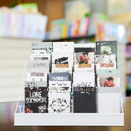 Queekay 6 Tier Wire Countertop Rack Comic Book Rack Wide Tabletop Display Magazine for Book Brochure Literature Greeting Card Shelf Holder Stand (White) - Image 4