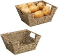 StorageWorks Wicker Storage Baskets for Shelves, Pantry Baskets, Seagrass by StorageWorks