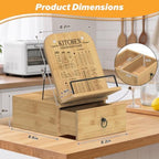 Cookbook Stand-Wooden Recipe Card Holder Box Kitchen Counter - Image 3