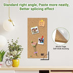 AKTOP Cork Board Bulletin Board 17"x8", 1/2" Thick Cork Board Tiles 6 Pack, Small Pin Board for Wall Decor, Self Adhesive Corkboards with 60 Push Pin Wood Clips for School, Home & Office - Image 3