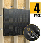 Spampur Peg Board, 4 Pack Metal Black Pegboard Panels with 50 Hooks - Image 3
