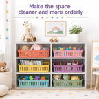 gisgfim 12 Pack Plastic Classroom Baskets for School Supplies, Pastel - Image 4