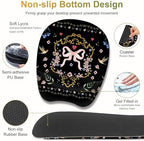Mouse Pad with Wrist Support 4 in1 Set, XXL Big Game Mousepad + Keyboard Wrist Rest + Mouse Wrist Rest Pad +Coaster Gaming Mat for Home Office Work Computer Laptop I Vintage Floral Romantic Bow - Image 5