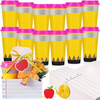 12 Set Pencil Teacher Coffee Cup Bulk Drink Holder Back to School Supply by Acellegic