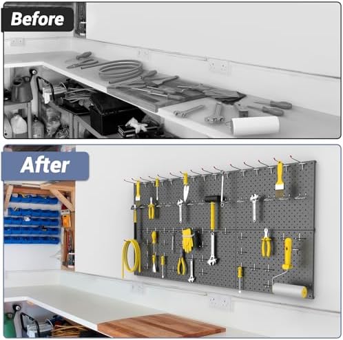 WALMANN 6-Pack 12"x16" Pegboard Panels for Garage, Tool Organizer Pegboards - Image 7