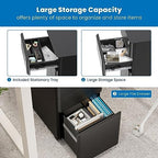 Mount-It! Slim 3 Drawer Rolling File Cabinet with Lock, Mobile Metal Filing Cabinet on Wheels for Under Desk Home & Office Storage, Letter Legal A4, Black - Image 5