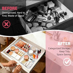 15 PCS Extendable Drawer Organizer Set Clear Stackable Vanity Storage Bins - Image 3