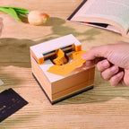 3D Calendar 2027, 3D Memo Pad Art Sticky Notes, Time Piece Calendar 2027, Creative Weekly Notepad with Light, Paper Carving Art Desktop Gift for Christmas Birthday Anniversaries (Orange Cat 2027) - Image 6