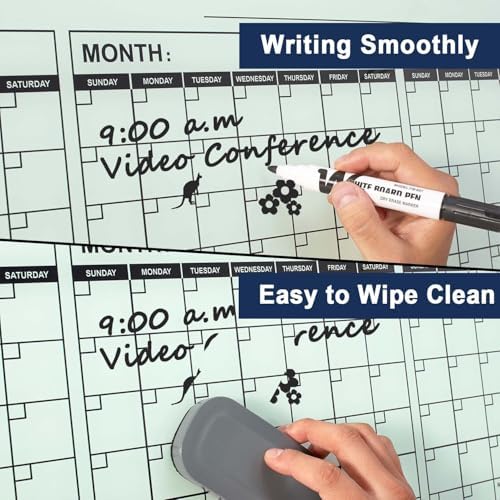 TSJ OFFICE Glass Calendar Whiteboard - 48" x 36" Yearly Planner for Wall - Image 4