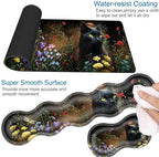 Desk Mat, Mouse Pad with Wrist Rest, 4-in-1 Large Mouse Pads for Desk, Ergonomic Mouse Pad and Keyboard Wrist Rest Gaming Keyboard Mat for Office,Black Cat - Image 3