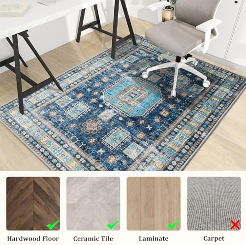 Office Chair Mat for Hardwood Floor, 72"x48" Easy Glide Computer Desk Mat Protector for Rolling Chair Under Desk Rug Nonslip Backing, Machine Wash, (Modern) - Image 3