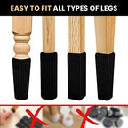 IAMZAY Chair Leg Socks 80 Pcs Black Furniture Leg Covers Floor Protectors - Image 6