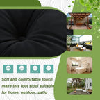 15" Upholstered Folding Foot Rest Stool with Foldable Metal Frame Black - Image 5
