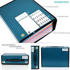 CNK Accordion File Organizer - 36 Pocket Teal Folder with Ergonomic Handle, Double Lock Buckles, Protects Documents, Durable Polypropylene, 8.5 x 11 in - Image 5