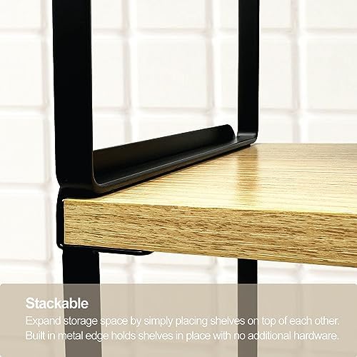 Mitus Stacking Wood Shelf Organizer, Counter Cabinet Storage Rack, 12 inch - Image 6