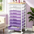 SUNALLY Rolling Cart with 8 Drawers, Craft Art Storage Drawer Cart, Purple by SUNALLY