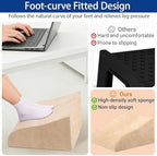 Foot Rest for Under Desk at Work, Ergonomic Under Desk Footrest with Washable Cover for Office, Home & Gaming Leg Elevation Pillow Beige - Image 6