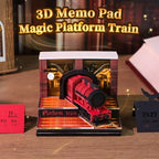 3D Calendar 2027 Paper Art Memo Pad,Tear-Away 3D Desk Time Piece Calendar DIY Note for Record, Bookmark, Gift & Office Decor (Magic Train) - Image 2