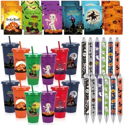 LemonRoad 36 Pcs Halloween Party Favors Set 12 Tumblers12 Pens 12 Notebooks by Unknown