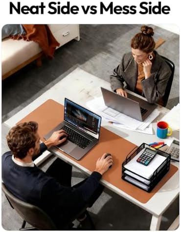 YSAGi Leather Desk Protector, Office Mat, Large Mouse Mat, Non-Slip PU Leather Blotter, Laptop Desk Mat, Waterproof Writing Pad for Office and Home(Brown, 63" x 17.2") - Image 6