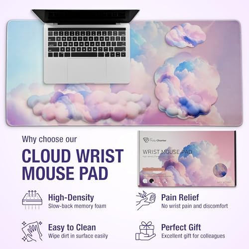 Premium Quality Cloud Wrist Rest Keyboard, Mouse Pad, Wrist Rest Pad, Wrist Rest for Computer Keyboard, Cloud Drink Coaster and Mouse Pad - Image 4