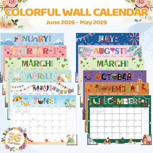 GuassLee Desk Calendar 2026-2029,36 Months 22" x 17" Large Calendar from June 2026 to May 2029,Desktop/Wall Monthly Planner with Julian Date and Thick Paper for Office Home School - Image 2