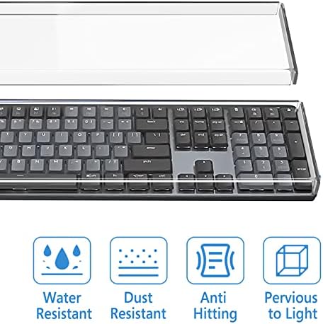 Geekria Full Size Keyboard Dust Cover, Clear Acrylic Keypads Cover for 104 Keys Computer Mechanical Keyboard, Compatible with Logitech MX Mechanical - Image 3