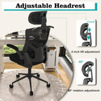 Office Chair for Long Hours & Lower Back Pain Relief – 4" Thick Molded Foam Cushion, Padded Lumbar Support and Flip-up Armrests, Ideal for Office or Study (Modern, Black-HR) - Image 4