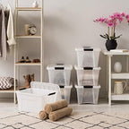 IRIS USA 6-Pack 32 Quart Storage Bins with Lids, Pearl - Image 5