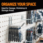 60 Pack Pegboard Hooks Assortment, 3 Sizes Heavy Duty Galvanized Peg Board Hooks, 20 Each, Garage Tool Organizer Accessories for Workshop Storage - Image 7